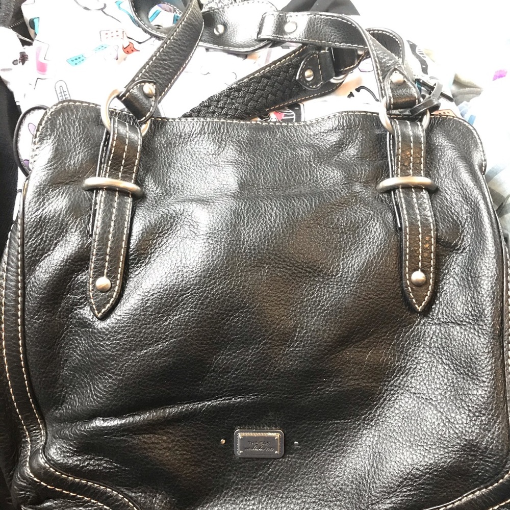 Black, leather purse